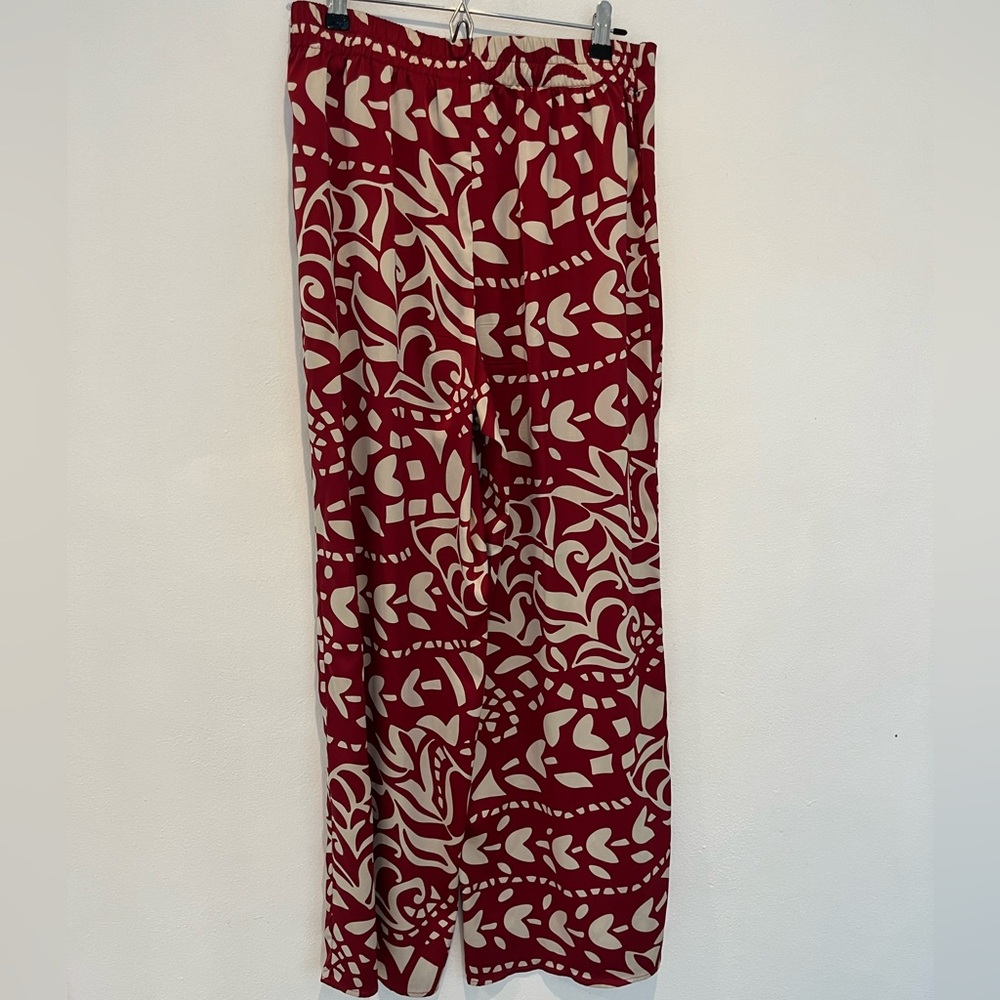 Joie Wide Leg High Rise Red & White pants Size Medium - Picture 5 of 5